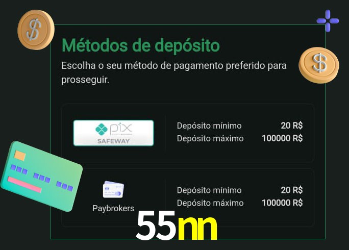 O cassino 55nn oferece uma grande variedade de métodos de pagamento